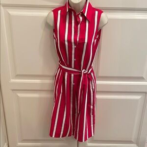 Vilagallo red and black striped sleeveless dress sz 38/4